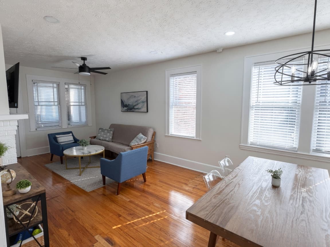 Historic Haven — living & dining area